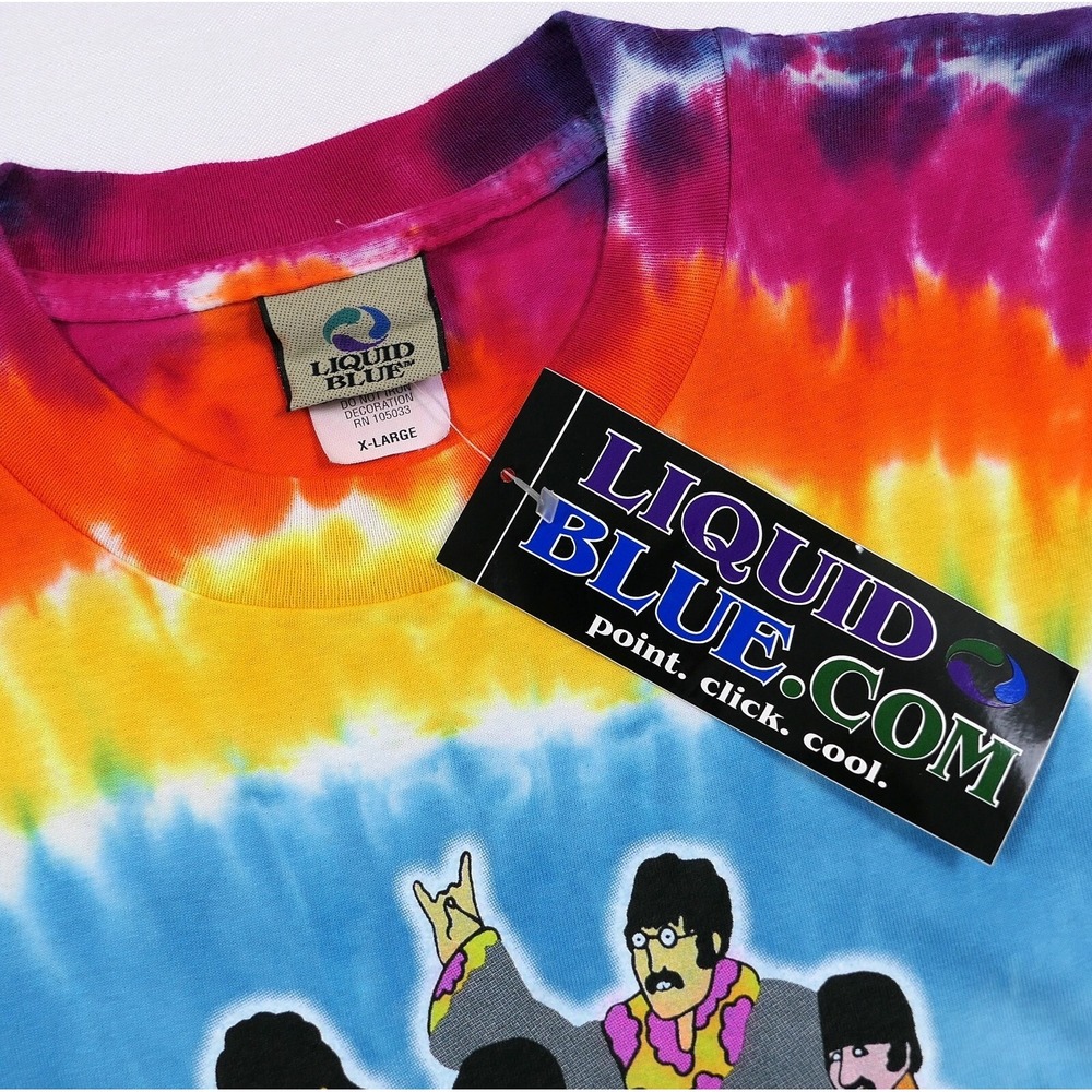 VTG NOS Liquid Blue The Beatles Yellow Submarine Tie-Dye T-Shirt XL ~ 2005 NWT‎ - Picture 7 of 13